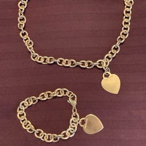 Tiffany & Co. Heart Tag Necklace and Bracelet Set